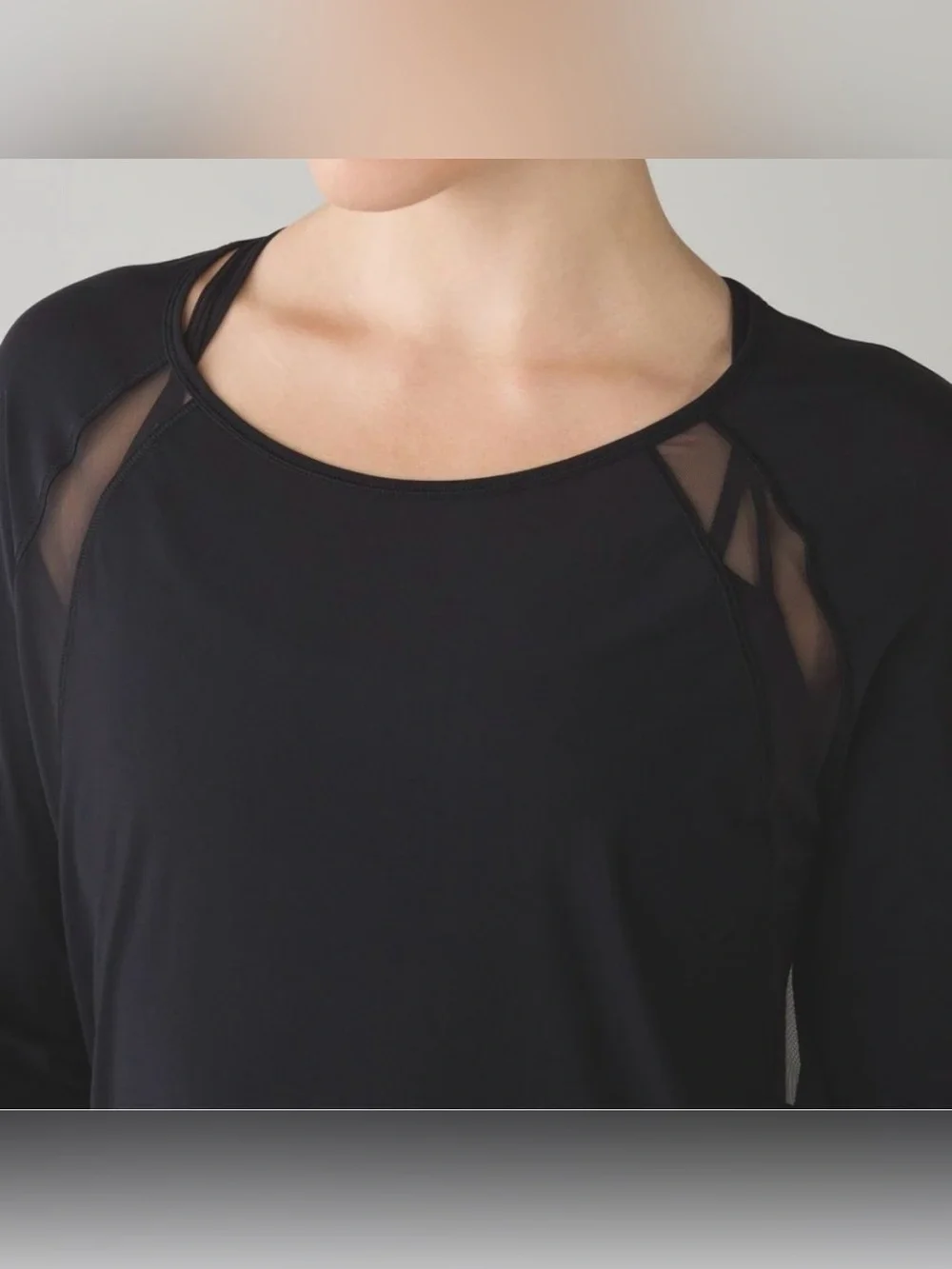 Lululemon If Youre Lucky Long Sleeve Tee II Size 4 Black Mesh Open Back Yoga